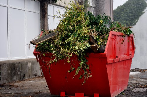 Person using a screen reader and keyboard to access commercial waste service information